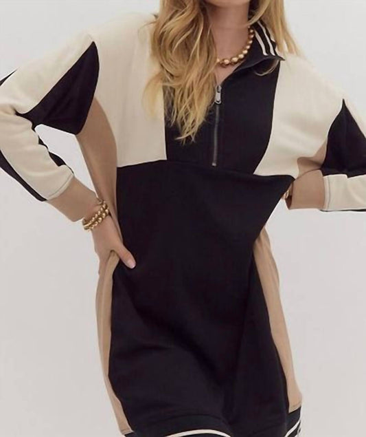 Entro - Emmie Colorblock Neutral Dress