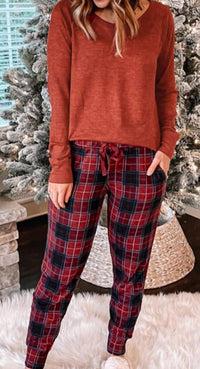 Shiying Fashion - Top & Plaid Pants