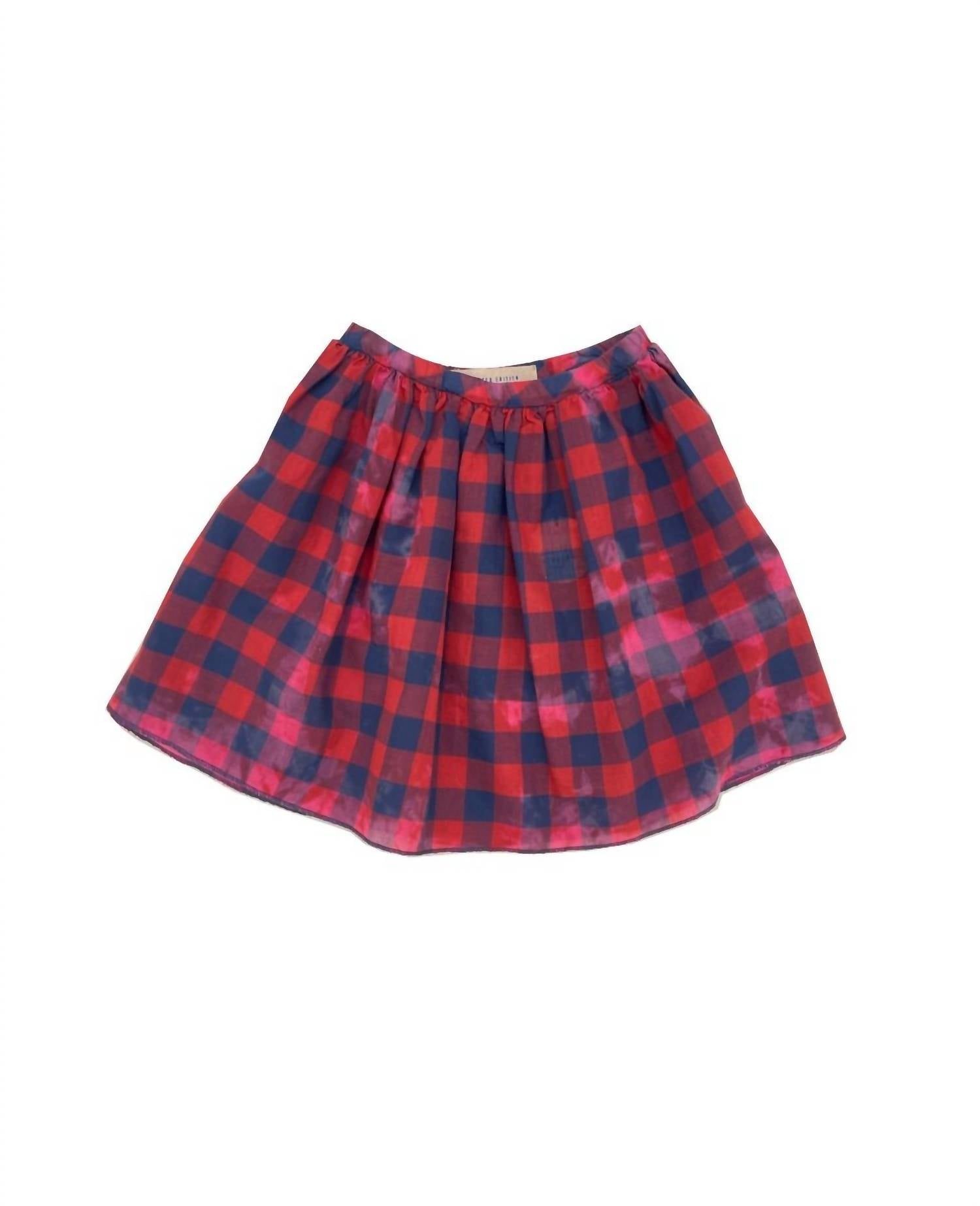 Longlivethequeen - Girl's Wide Bleached Check Skirt