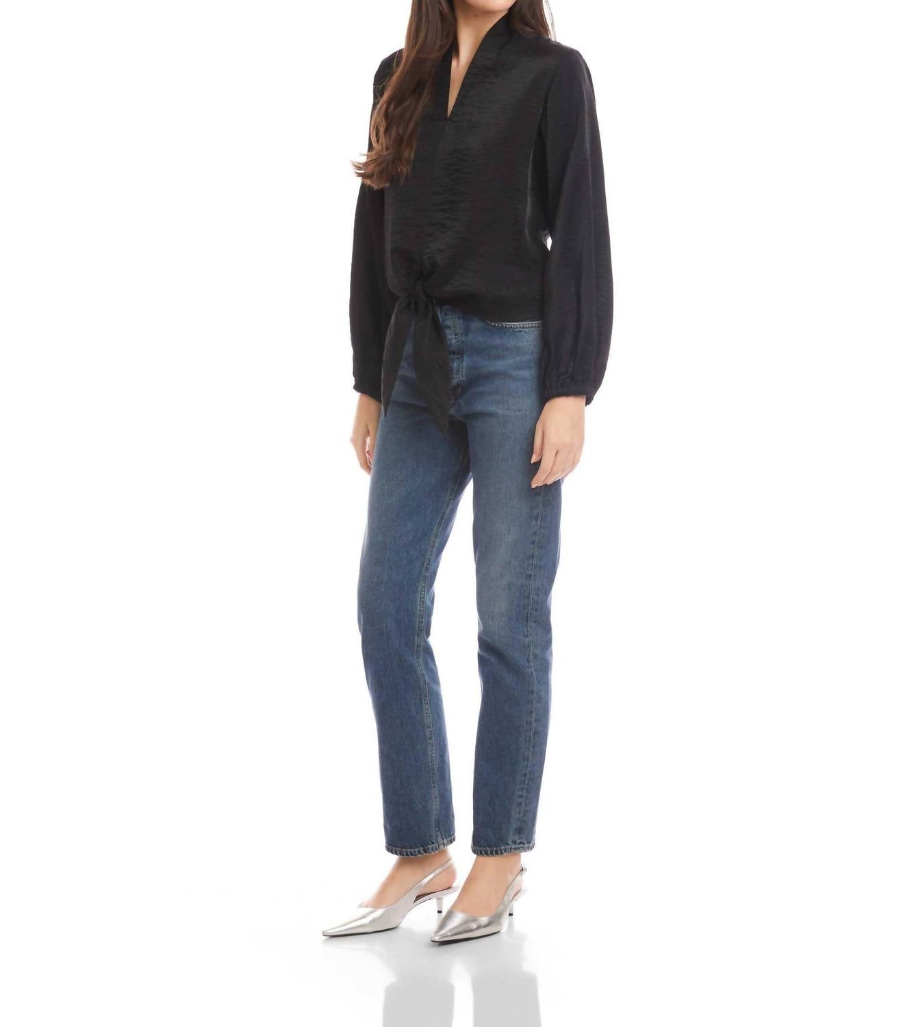 Fifteen Twenty - Scarlet Tie Front Top
