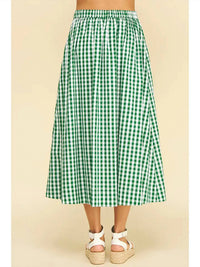 Pinch - Gingham Button Down Skirt