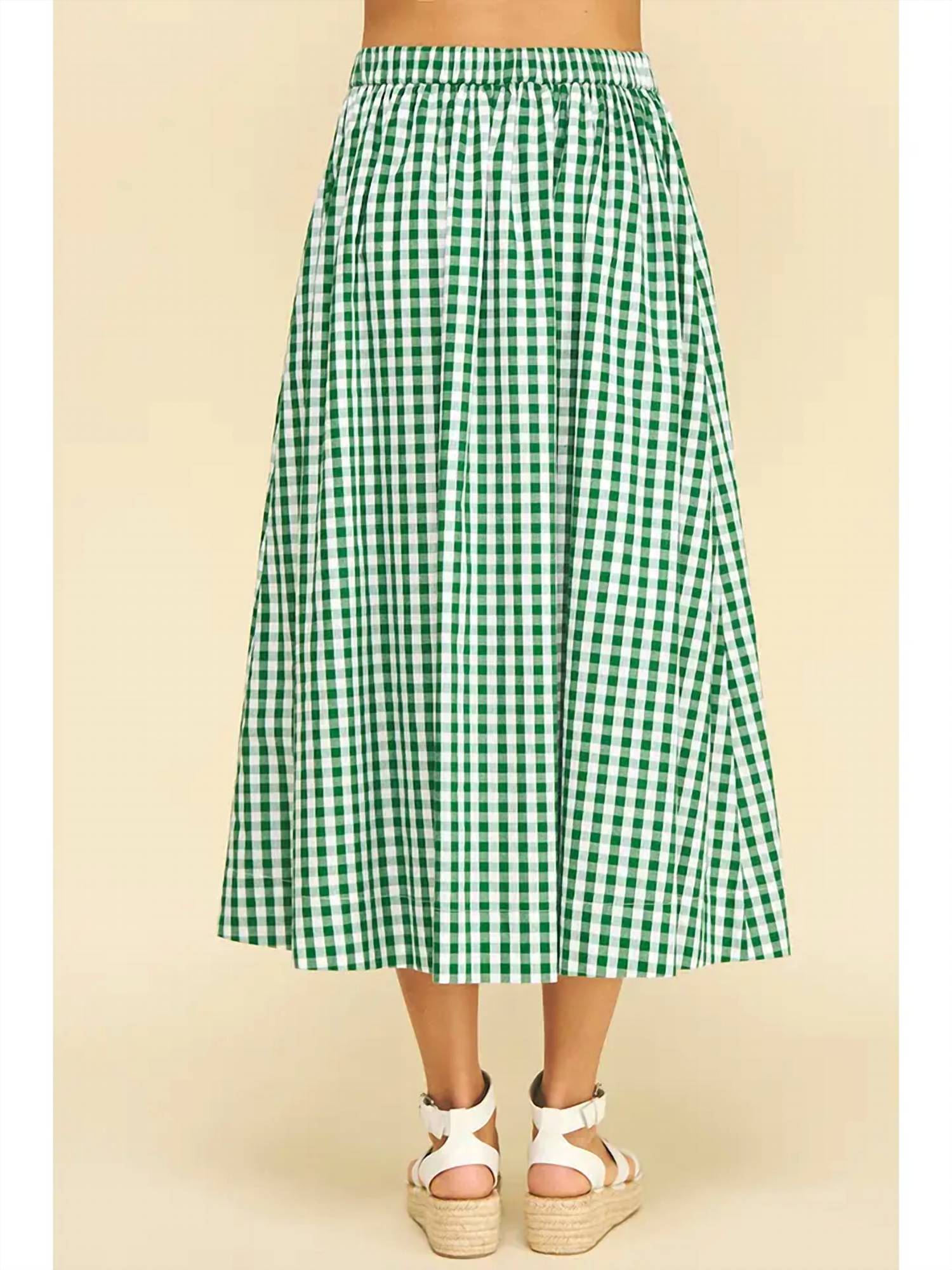 Pinch - Gingham Button Down Skirt