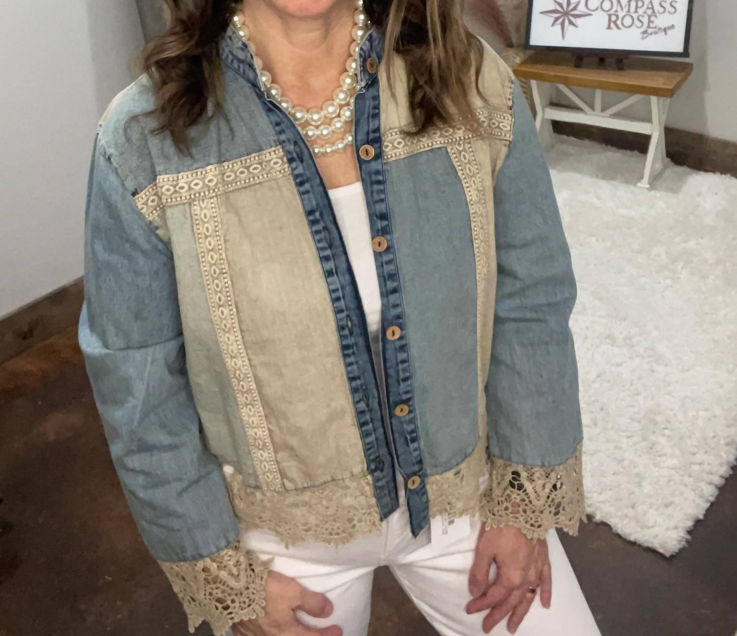Young Threads - Boho Western Lace Trim Top
