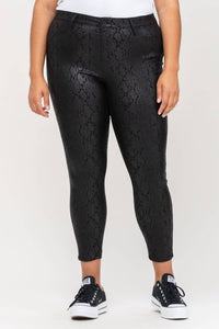 Cello - Curvy Mid Rise Crop Python Skinny Pants