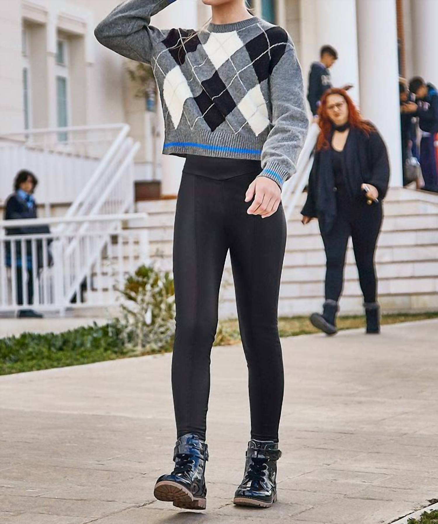 Mayoral - Leatherette Leggings Bg