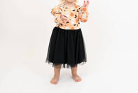 Emerson And Friends - Boo-Tastic Glow-in-the-Dark Halloween Flutter Long Sleeve Tulle Twirl Dress