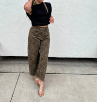 Blakeley - Cheetah Print Barrel Leg Jeans
