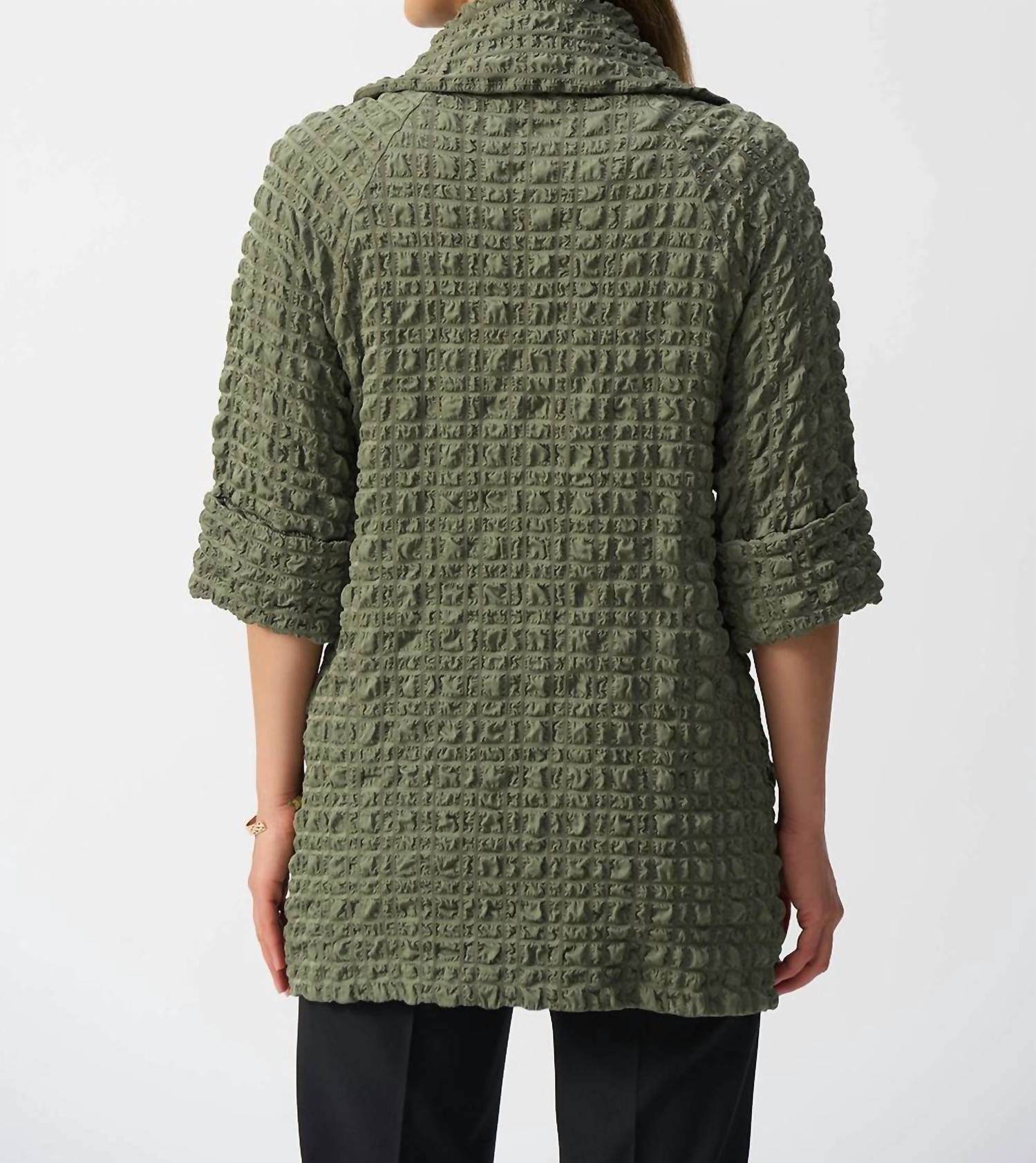 Joseph Ribkoff - Bubble Jacquard Trapeze Coat