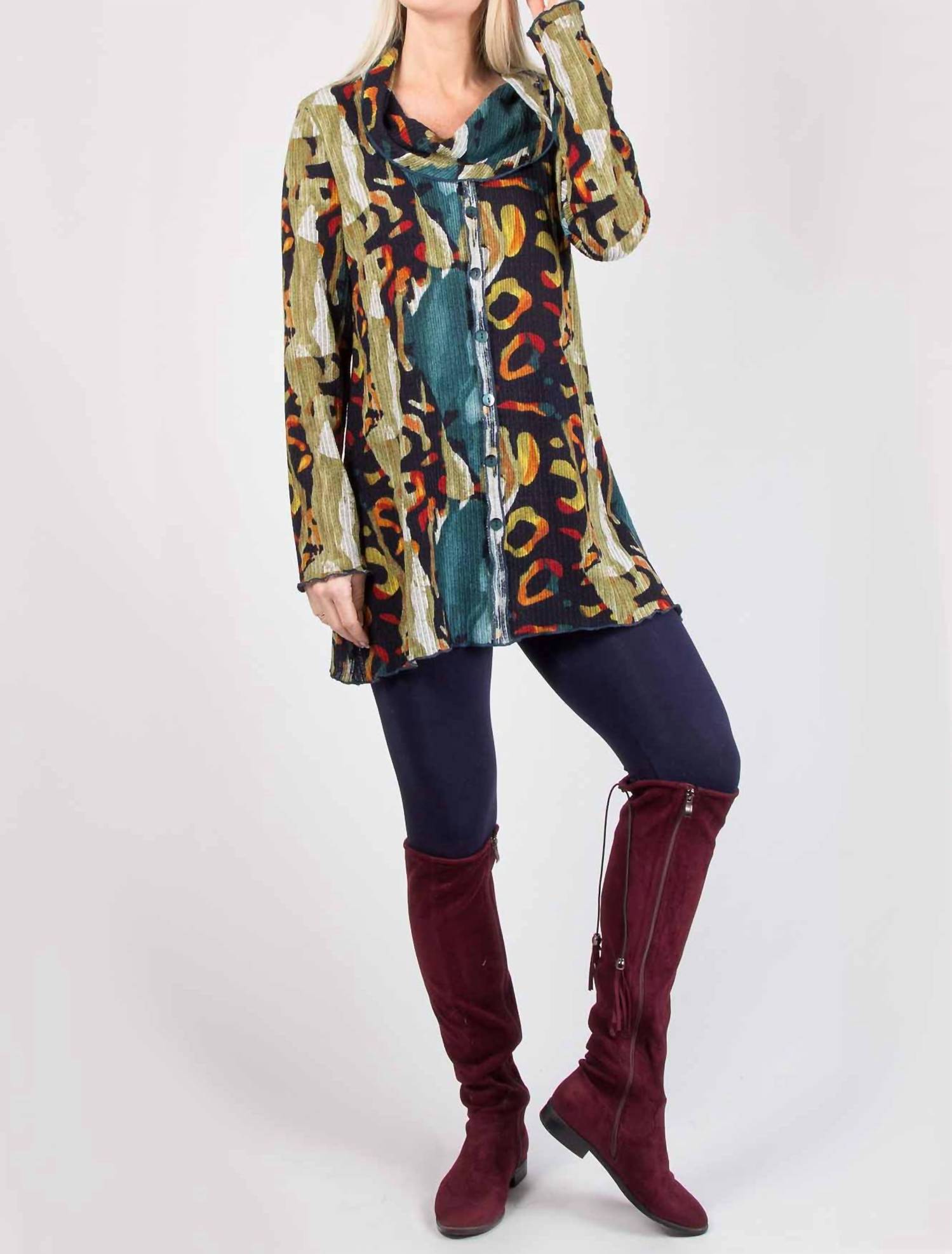 Pure Essence - Jewel Tone Cowl Tunic