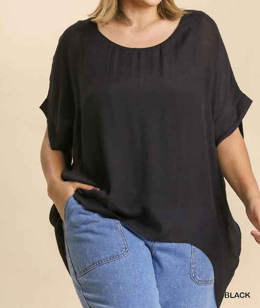 Umgee - Dolman Sleeve Sheer Layered Top - Plus