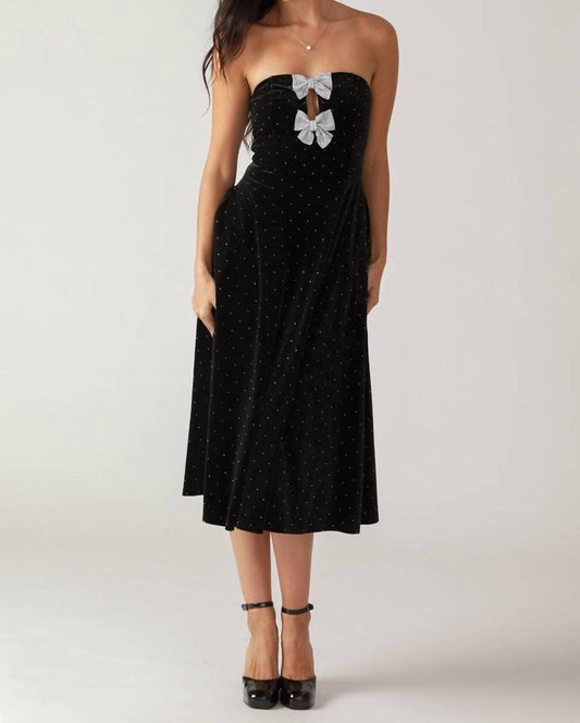 Flying Tomato - Embellished Velvet Midi Dress