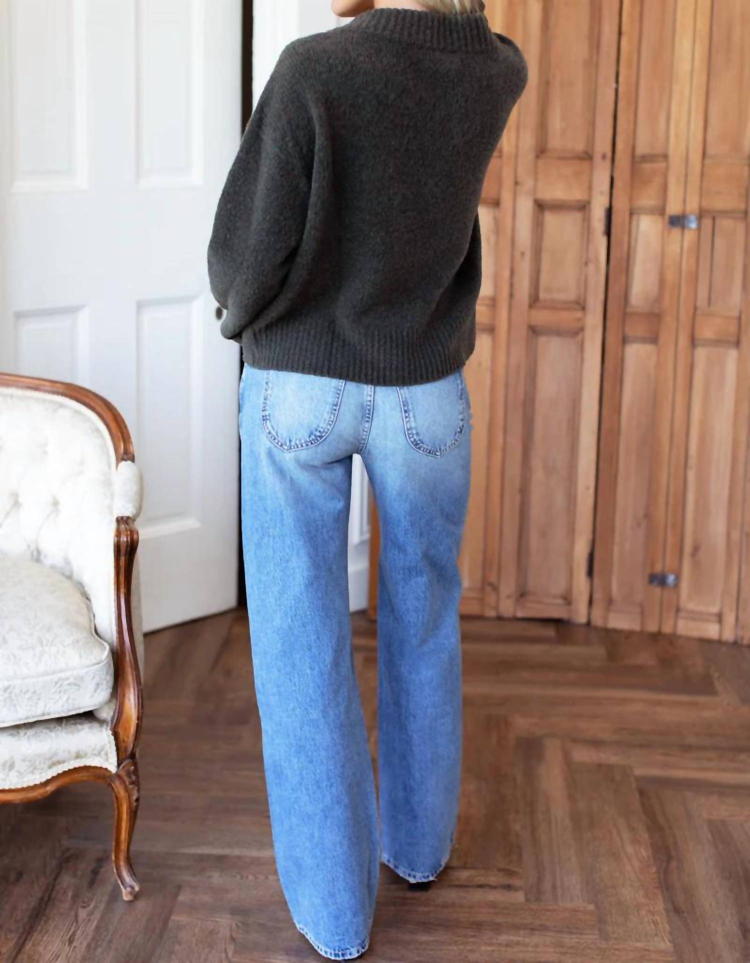 Emerson Fry - Boxy Boucle V-neck Sweater