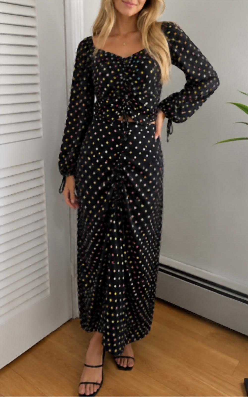 Patrizia Luca - Polka Dot Top and Skirt Set