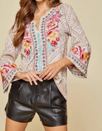 Andree By Unit - South Beach Embroidered Bandana Top