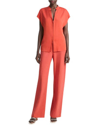 Vince - Cap Sleeve Blouse With Contrast