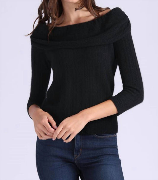 Minnie Rose - Cashmere Pointelle Off Shoulder Sweater With Tier