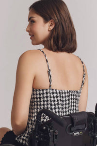En Saison Marley Peplum Top in black white - women's blouse - alternate view