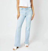Judy Blue - Mid Rise Side Slit Bootcut Jeans