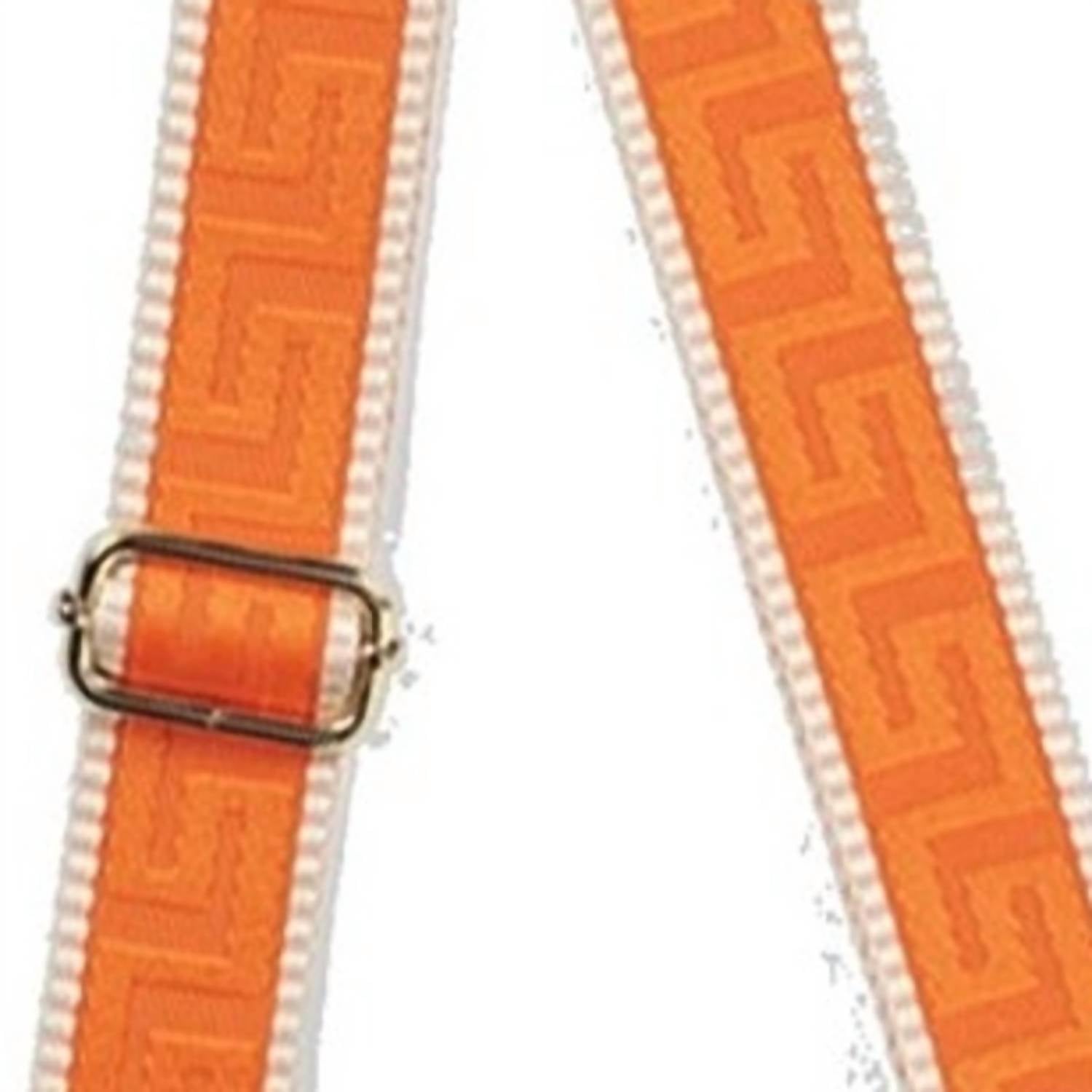 Viv & Lou Women's Greek Key Adjustable Detachable Crossbody Bag Purse Strap in orange - women's item - detail view