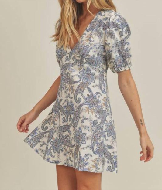 Paisley Printed Mini Dress