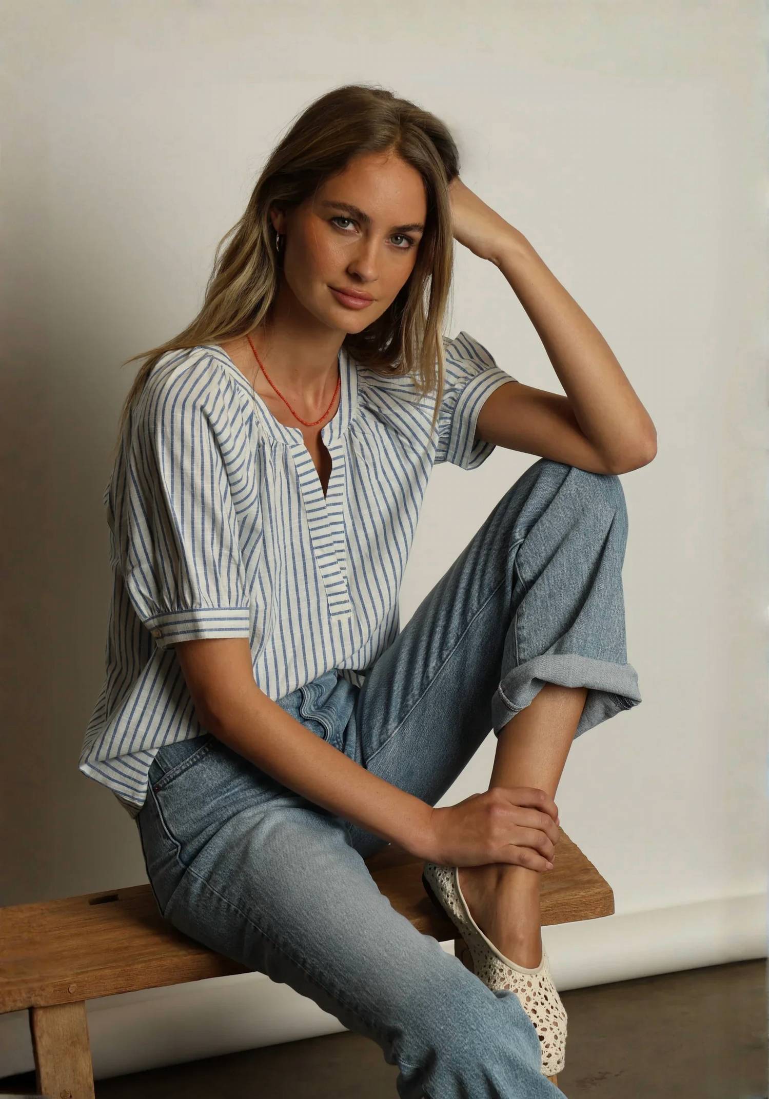Dylan - Marin Cuffed Denim Top