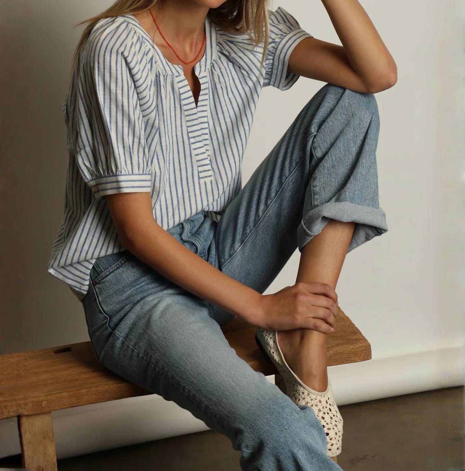 Dylan - Marin Cuffed Denim Top