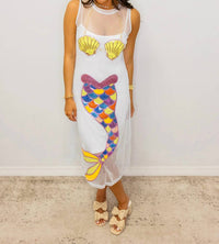 Queen Of Sparkles - Sheer Mermaid Midi Coverup