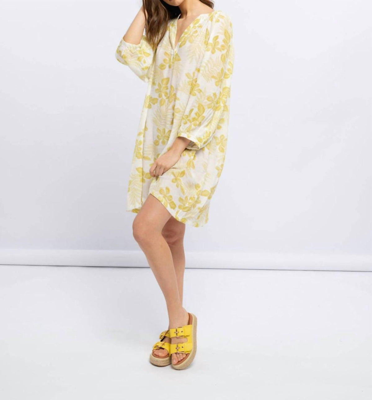 Smf - Floral V-Neck Tunic Dress