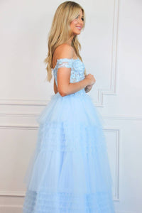 Cinderella Divine - Vienna Sparkly Lace Bustier Tulle Ruffle Formal Dress
