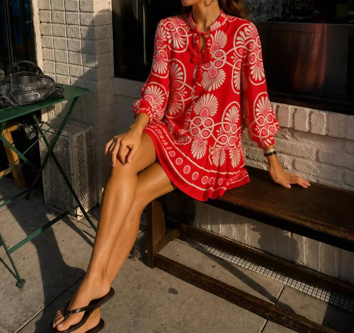 Meet Me In Santorini - Women's Festival Medallion Short Dress