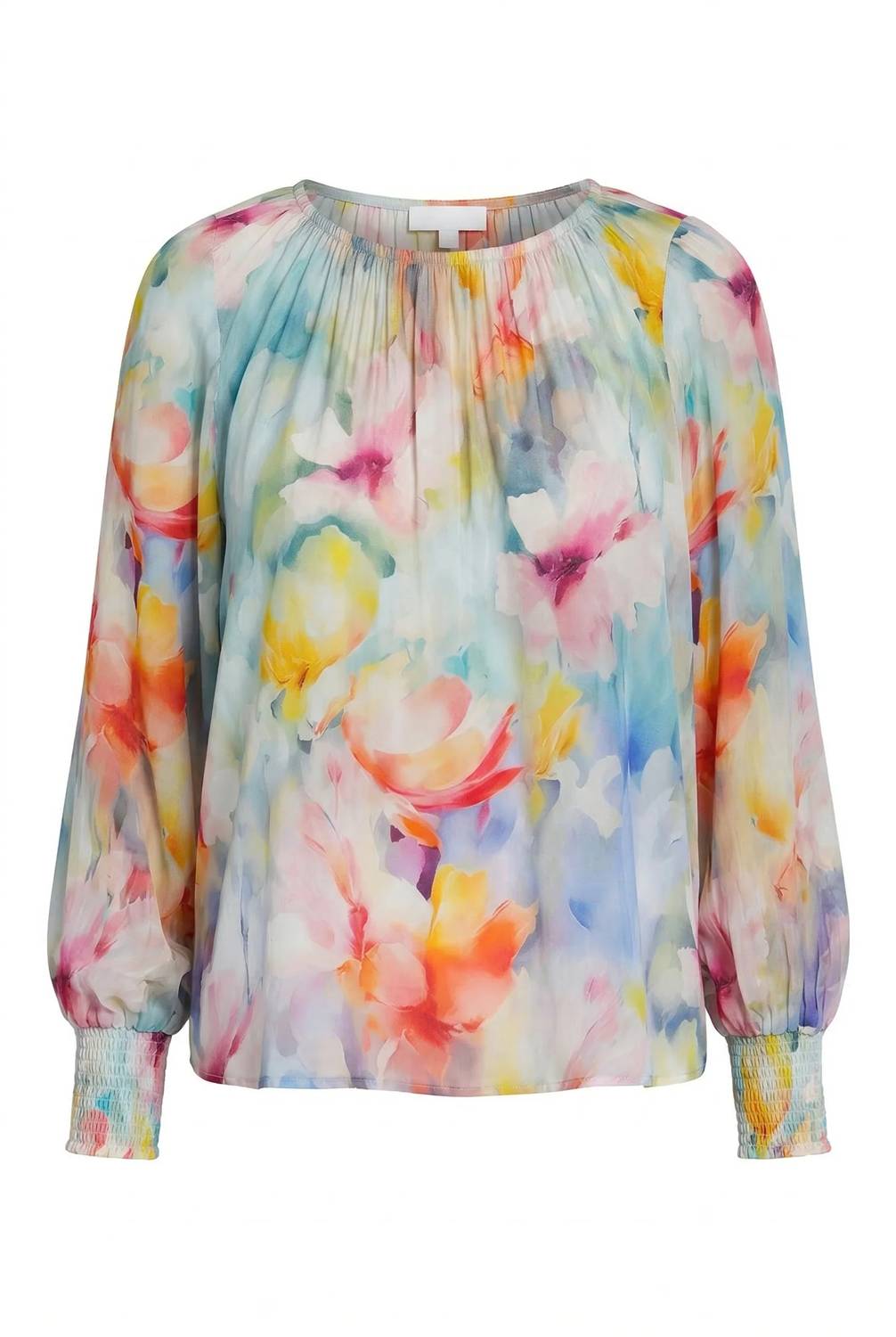 Apny - Pullover Blouse With Smocked Cuff