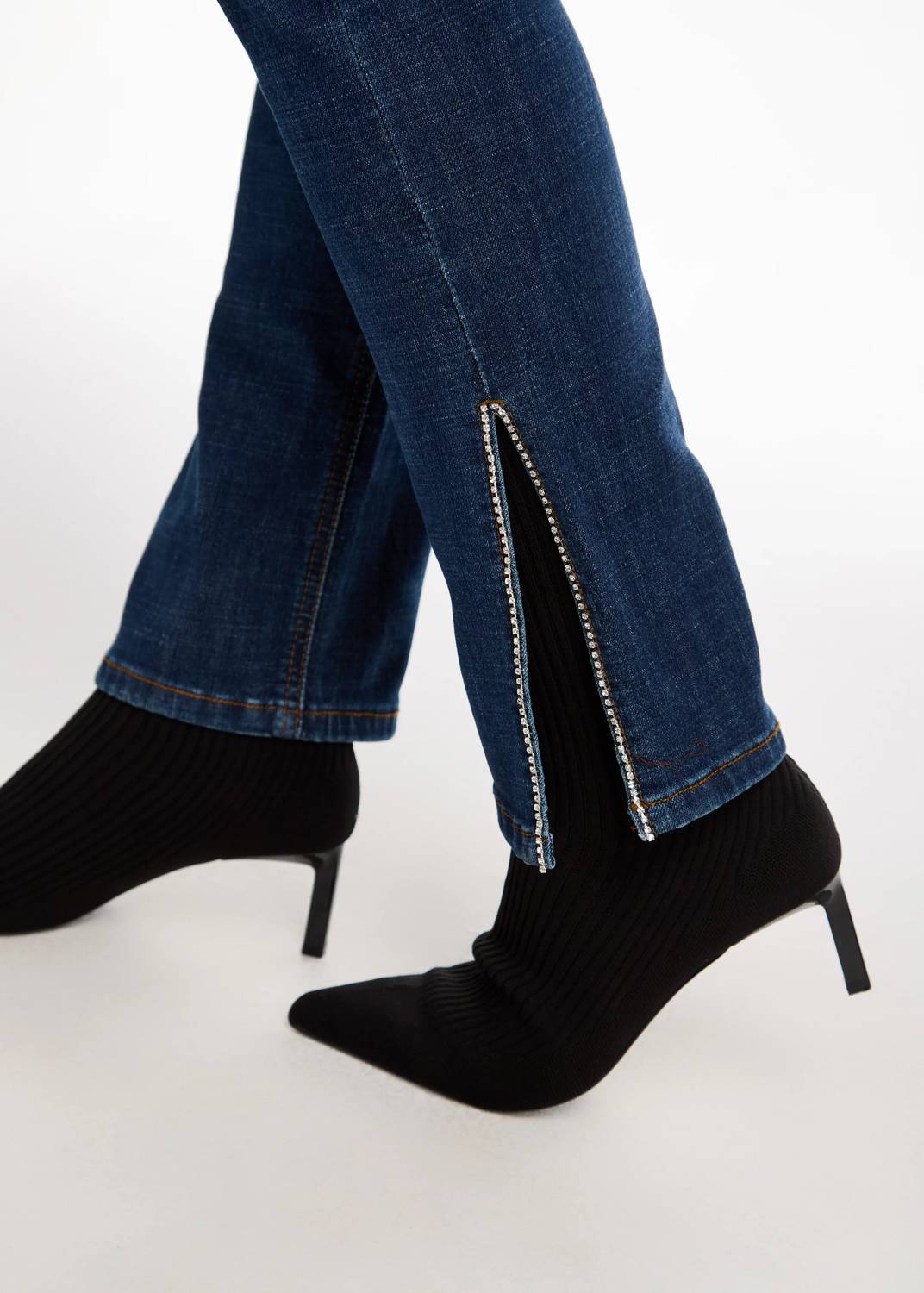 Fdj - Suzanne Straight Leg Denim With Rhinestone Embellishments