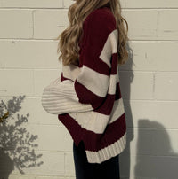 Olivaceous - Aviana Striped Turtleneck Sweater