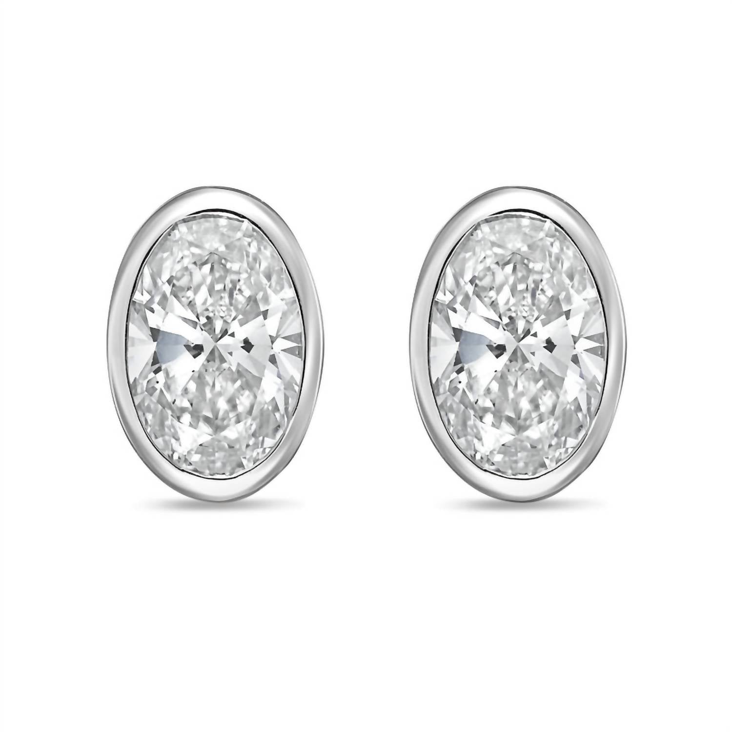 Diana M Jewels - Women's Oval Lab-grown Diamond Stud Earrings (6.00 Tcw) - Elegant