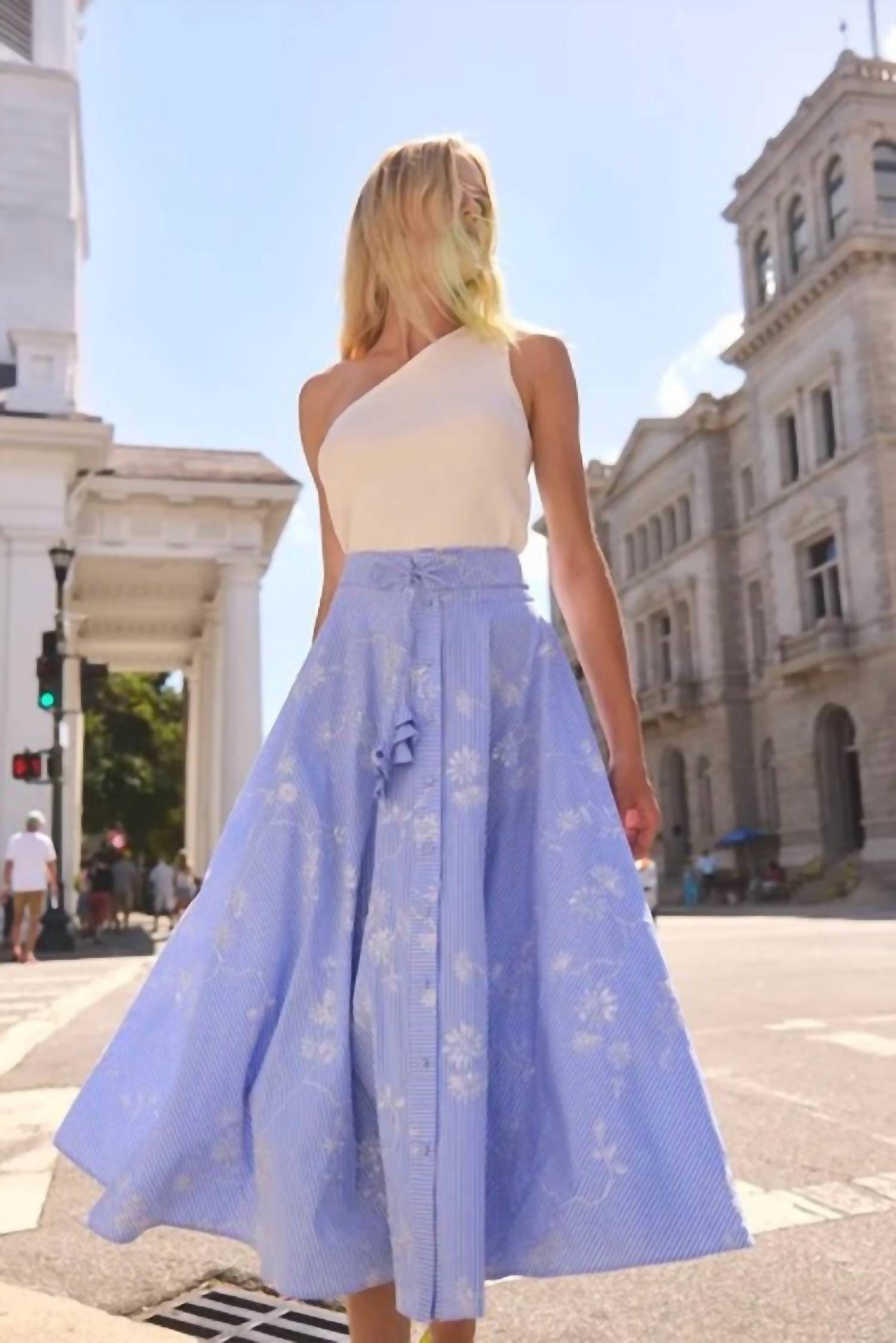 Hunter Bell - Thistle Embroidered Midi Skirt