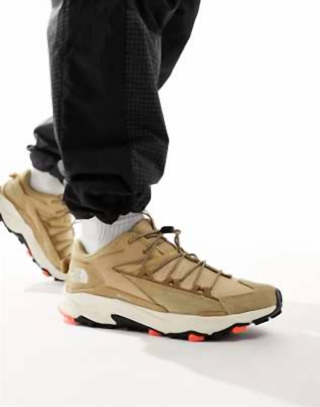 THE NORTH FACE Men's Vectiv Taravel Tech Sneakers in tan - men's sneaker - detail view