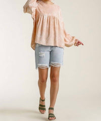 Umgee - Swiss Dot Babydoll Blouse