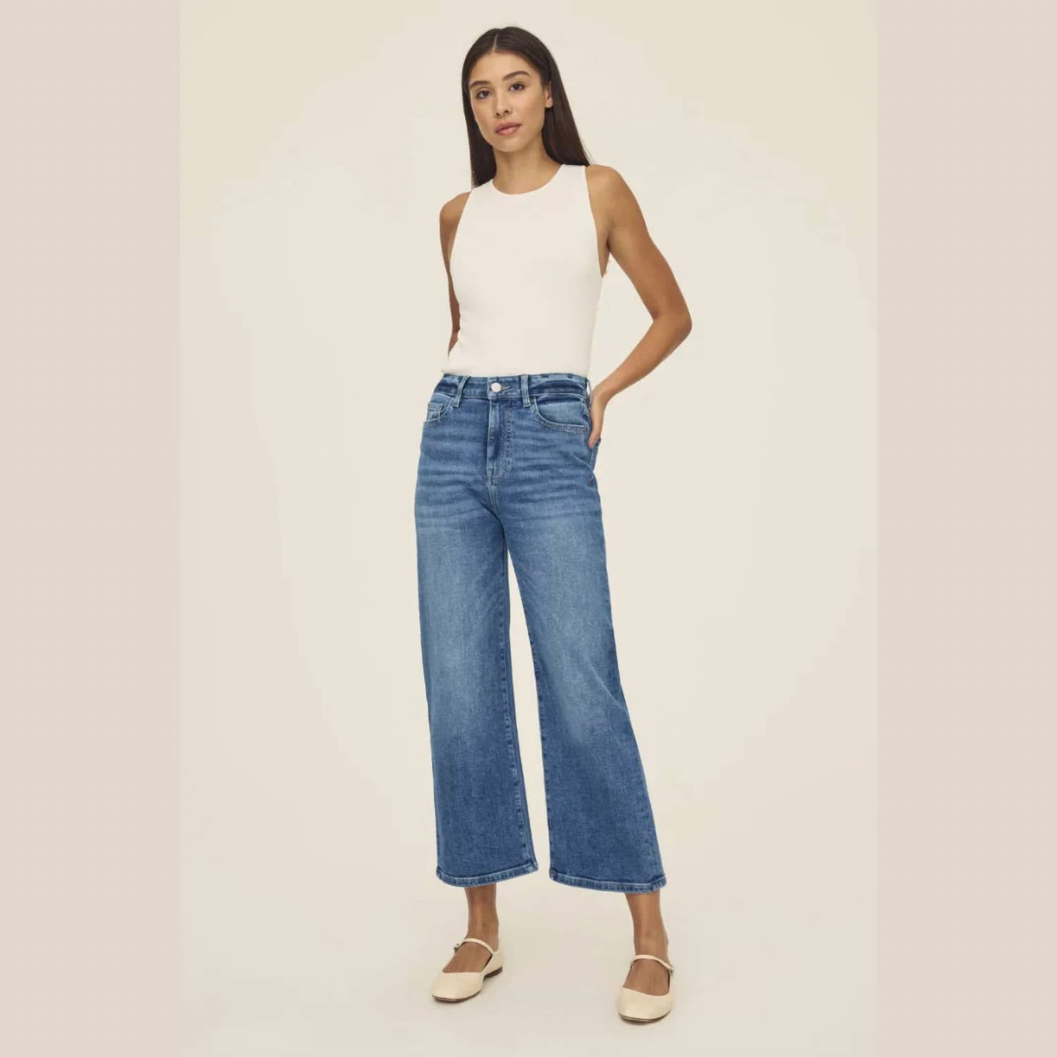 Warp + Weft - Icn Cropped Wide Leg Jeans