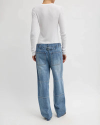 Tibi - Classic Wash Denim Fischer Jeans