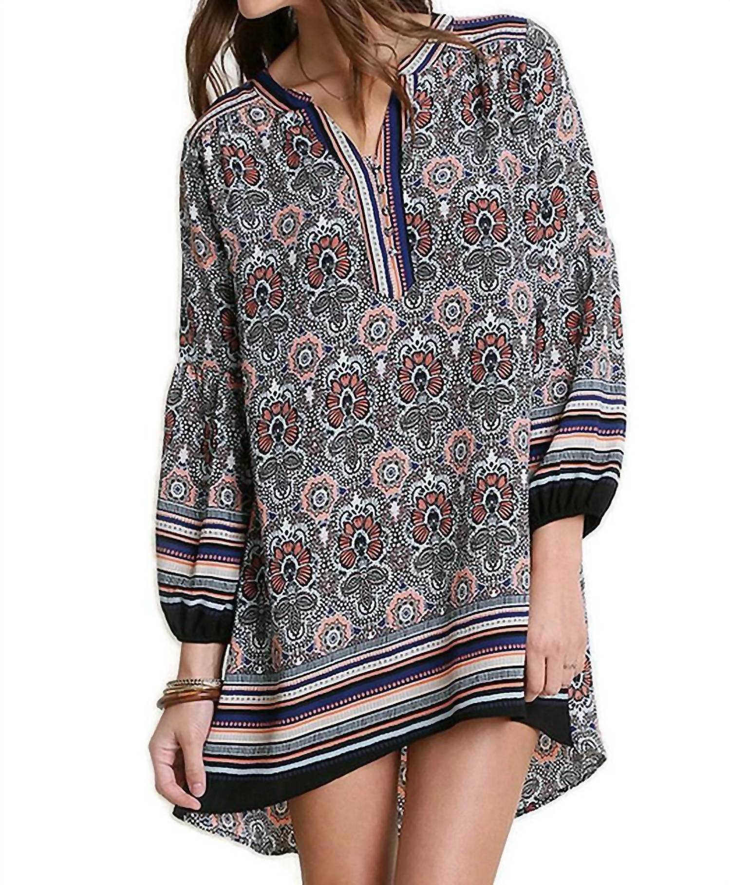 Umgee - Baby Doll Printed Dress