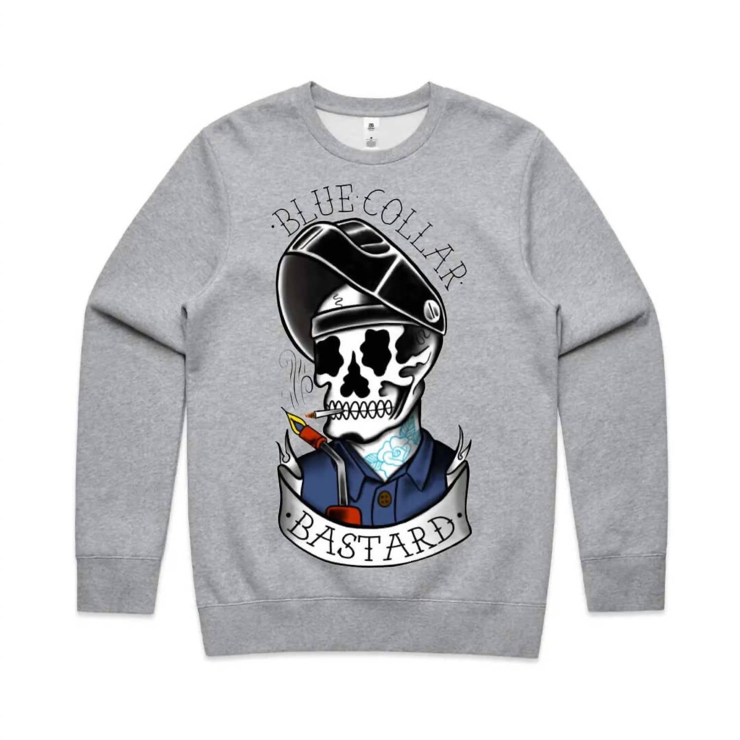 Troll Co. - Men's Blue Collar Bastard Crewneck Top