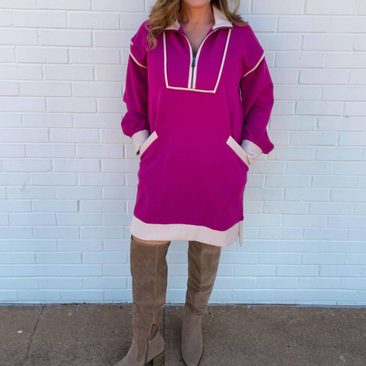 Entro - Long Sleeve Collared Dress