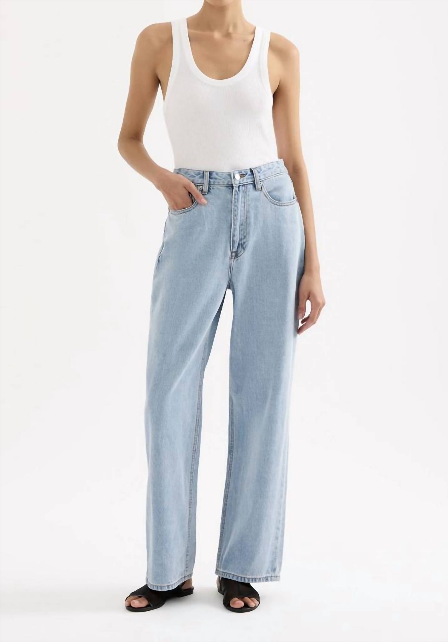 Nude Lucy Organic Relaxed Leg Jeans in 90s wash - women's jeans