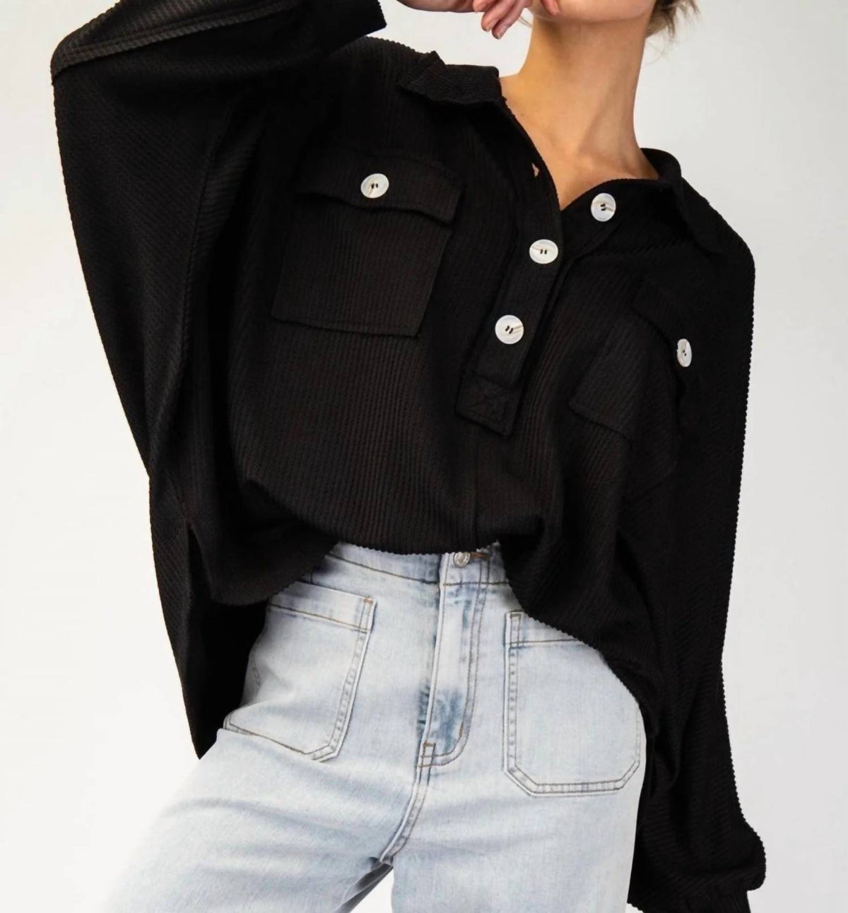 Ee:Some - Women's Textured Loose Fit Top
