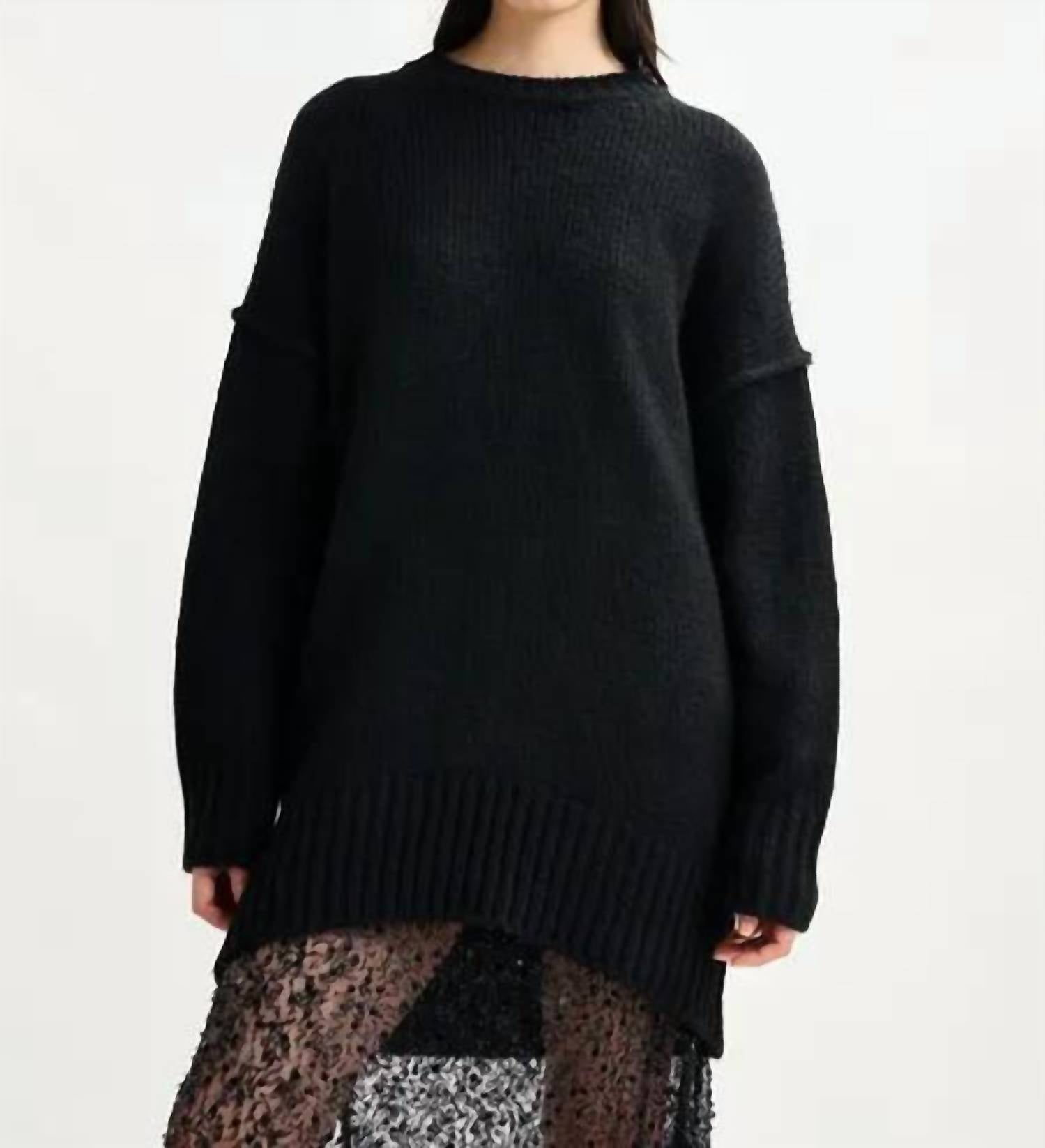 Essentiel Antwerp - Knit Mini Dress With Ruffle Detail