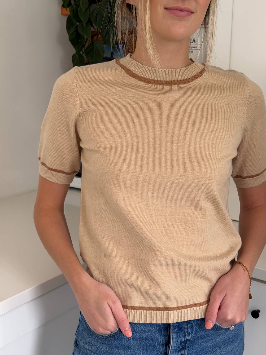Pinch - Tessa Wool Knit Short Sleeve Top