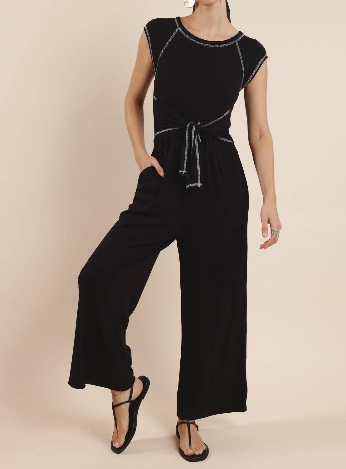 Sage The Label - OUT OF OFFICE WAIST TIE JUMPSUIT