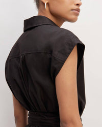 Everlane Supima Short Sleeve Shirt Dress in black - women's dress - view 4