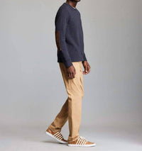 Billy Reid Dover Crew Neck Sweatshirt in dark midnight - men's sweater - detail view