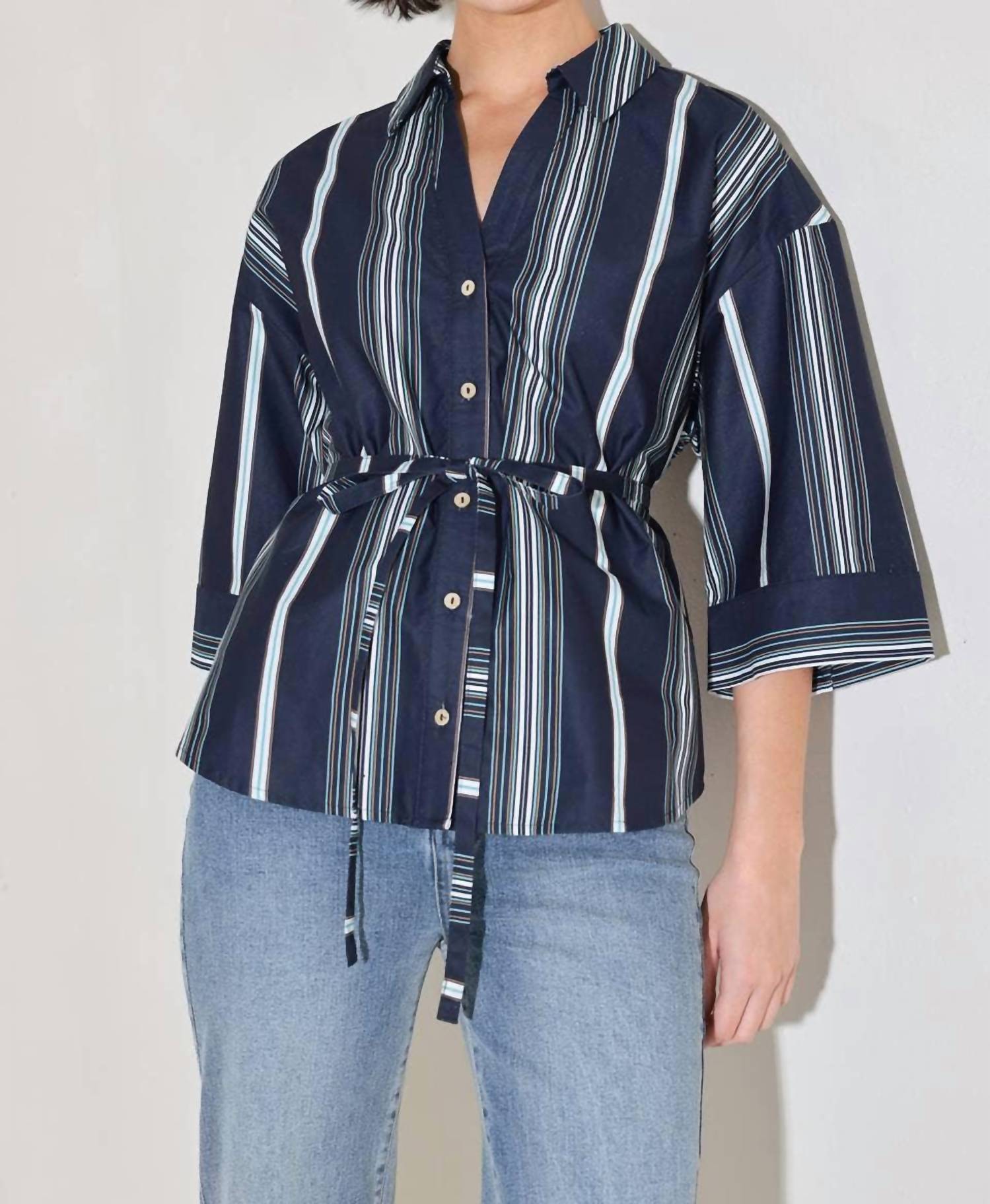 Flying Tomato - Striped Woven Top